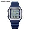 Sanda 6307 Quadratische Analoge Wasserdichte Leuchtende Countdown-Uhr