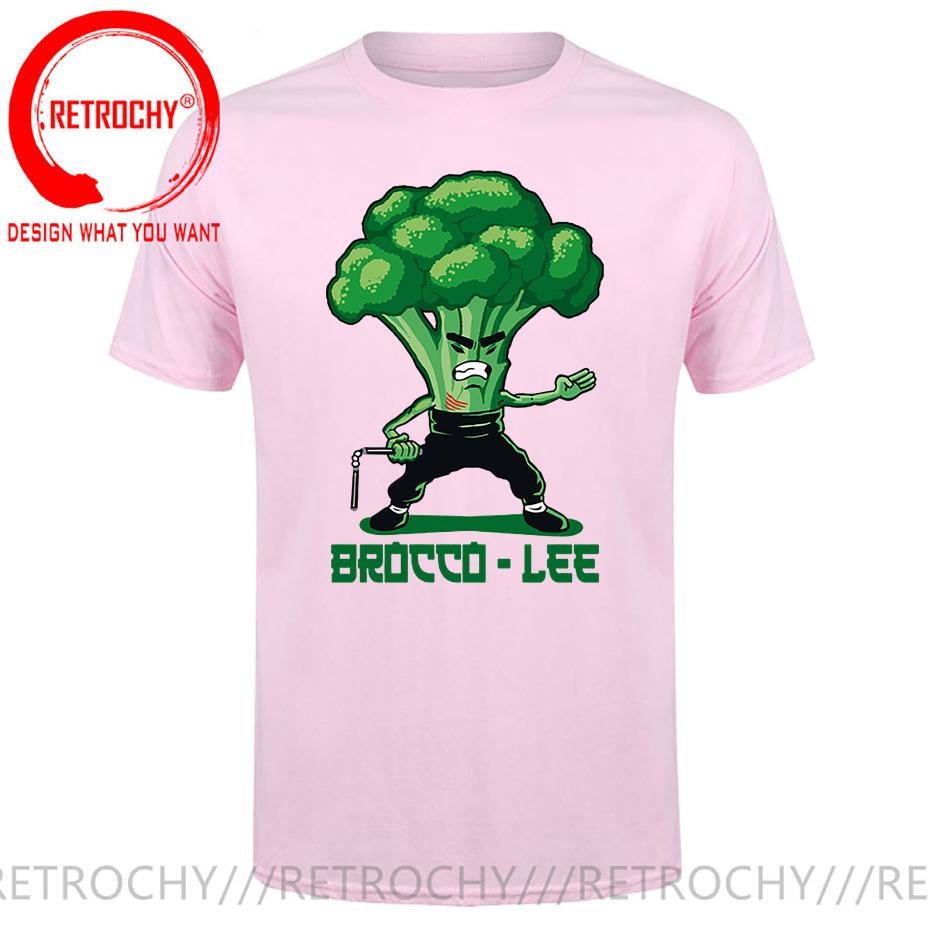 New Anime Brocco Lee T shirt Unisex Funny Vegetable with Nunchucks Tshirt Parody Kung Fu Brucee Lee T shirt Jeet Kune Do tee shirt