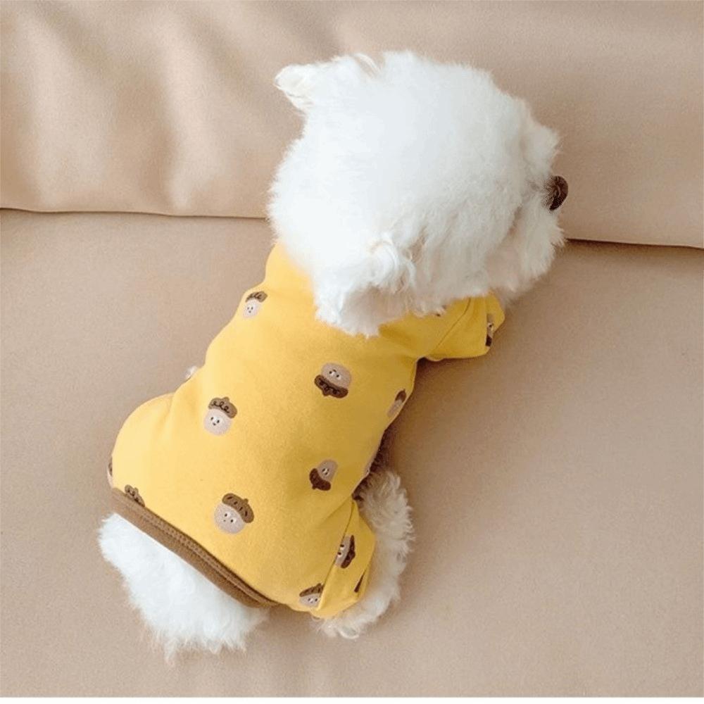 Belly-Hugging Four-Legged Dog Pajamas Cartoon Printed Dog Home Clothing  Belly Protection