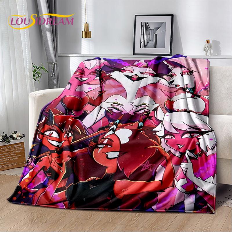 2025 H-Helluva Boss Blitzo Cartoon Soft Blanket,Soft Throw Blanket for Home Bedroom Bed Sofa Picnic Travel Cover Child Gift