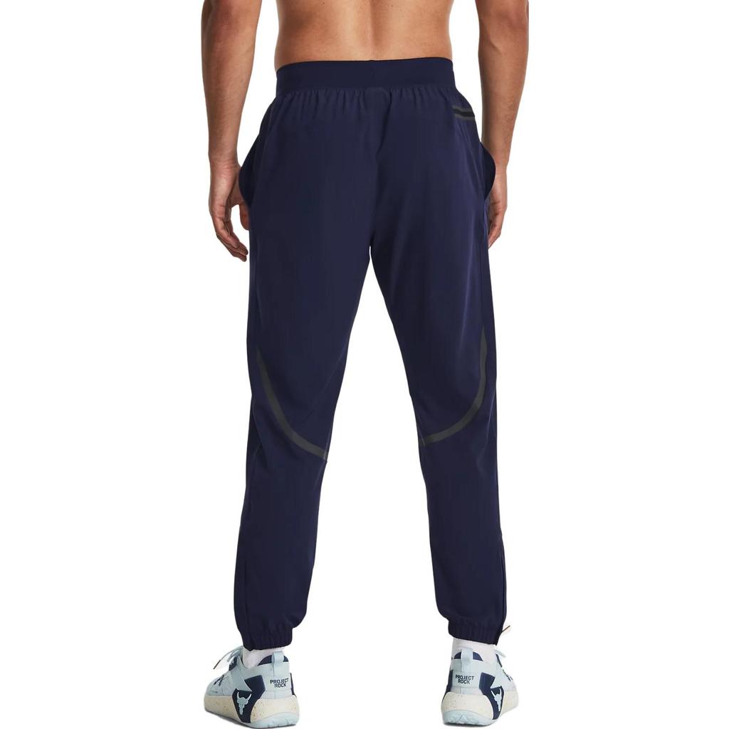 Under Armour Unstoppable Solid Color Elastic Waist Cuffed Knit Sports Pants Men Bottoms Midnight-Deep-Blue 1380102-410