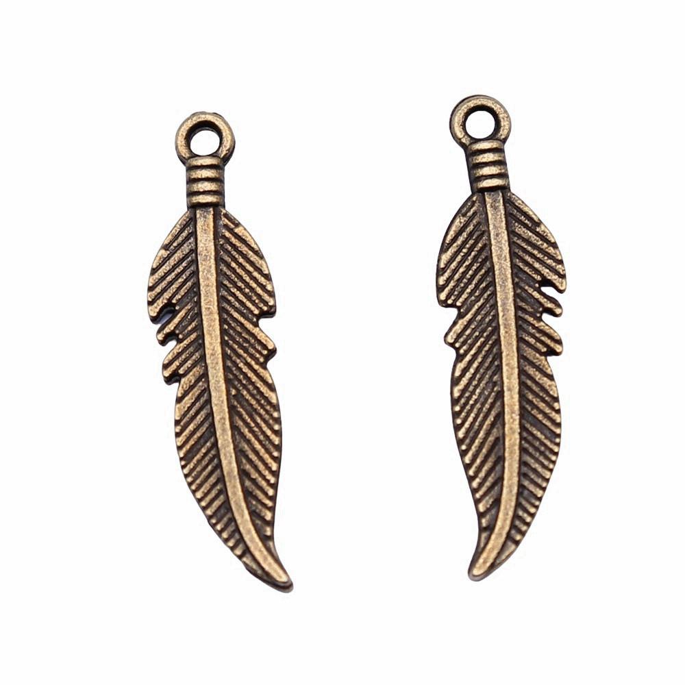 Feather Charms Multi Color Alloy Leaf Pendants For Boho Style DIY Jewelry Accessories