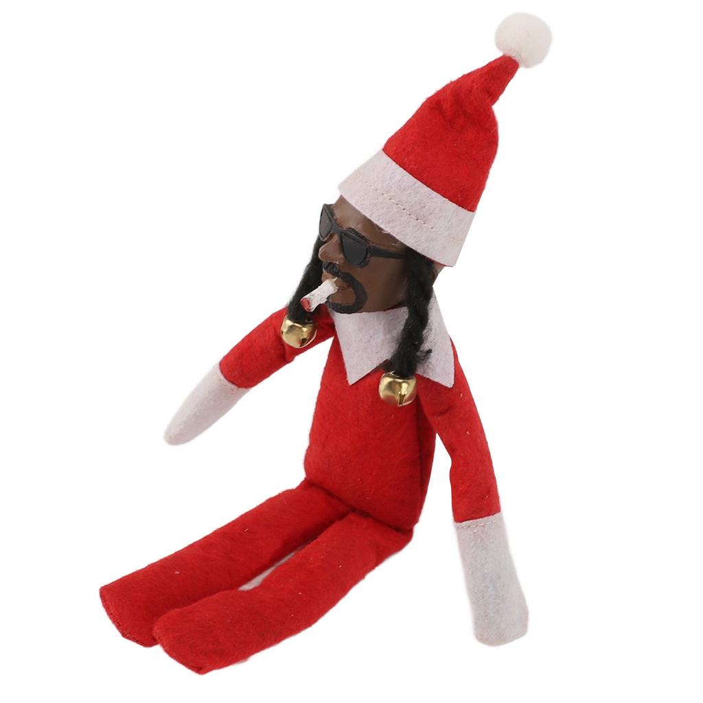 Bambola Elfo Nero di Natale Resina Feltro Giocattolo Bambola Hip Hop Ornamento Natalizio per Casa Festa Portico