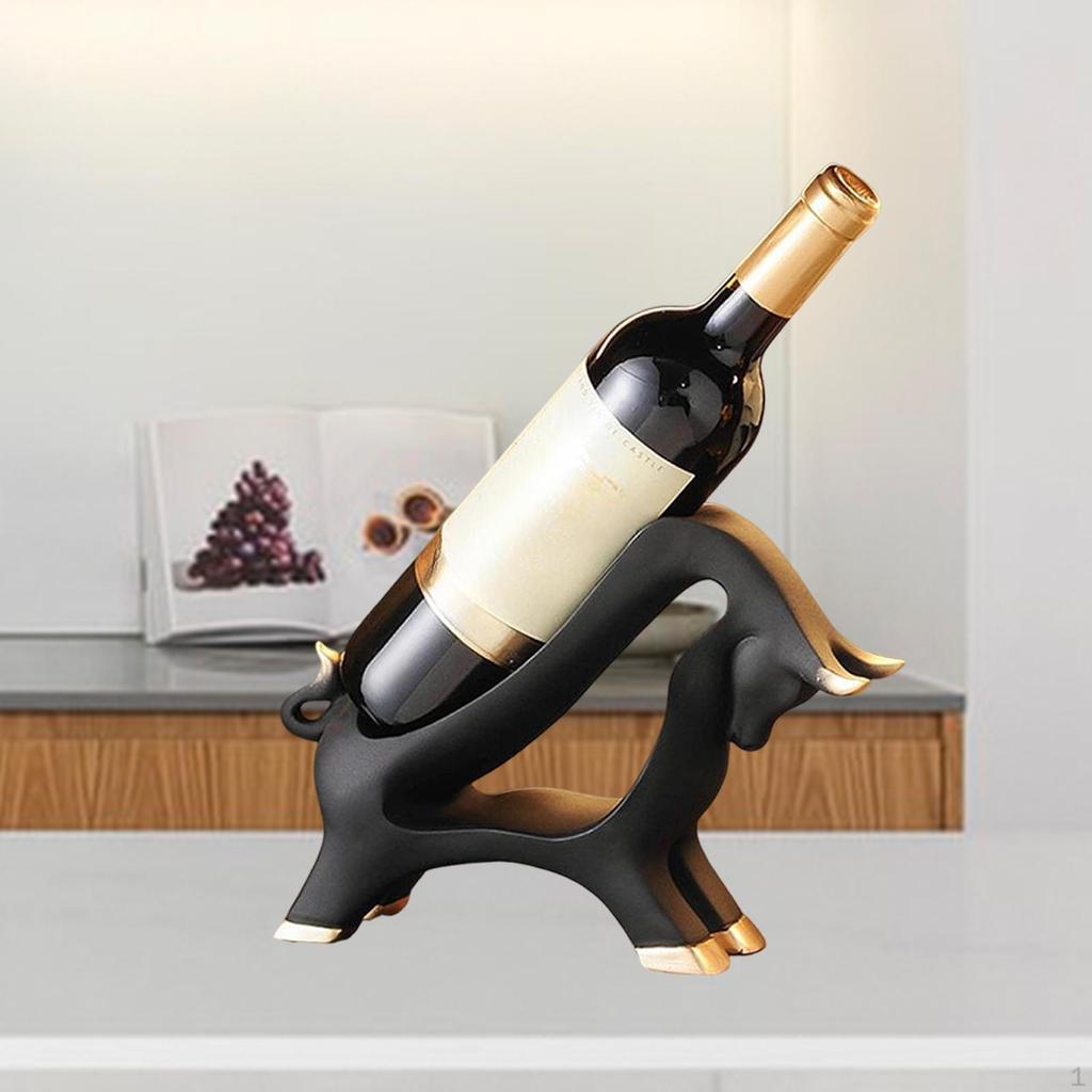 Bottle Holder Cow Sculpture for Office Dining Table Display