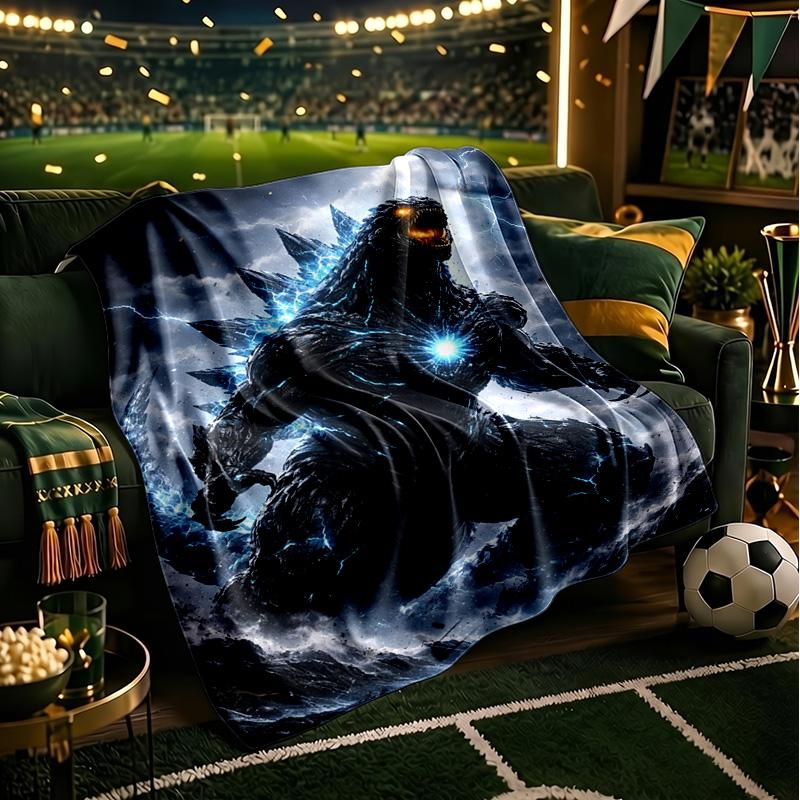 Godzi-lla Destruction Throws Blanket Flannel Blankets Plush for Couch Bed Gifts for Men Women Travel picnic blanket Christmas fan gifts