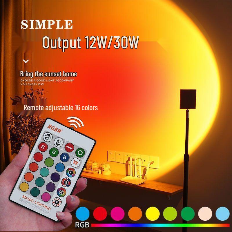 Seven-Color Remote Controlled Sunset Atmosphere Projector Lamp