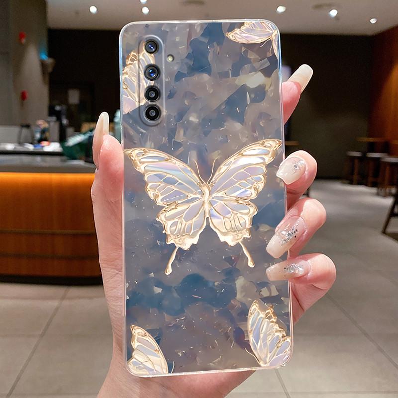 Coque Pour Realme 6 6i 6s 6 Pro Fleur Papillon Nœud Étuis Téléphone Realme6 6Pro 6S 6i Capa Silicone Souple TPU Transparent Gelée Housse