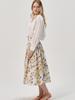 Sorry, Too Much Love Painting Flower Cotton Mermaid Skirt_White