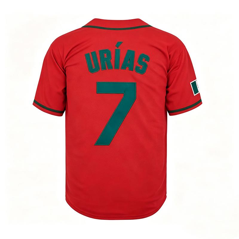 Men's Vintage-Style Stitched Baseball Jerseys   7 Urias  34 Mexico  S-3XL