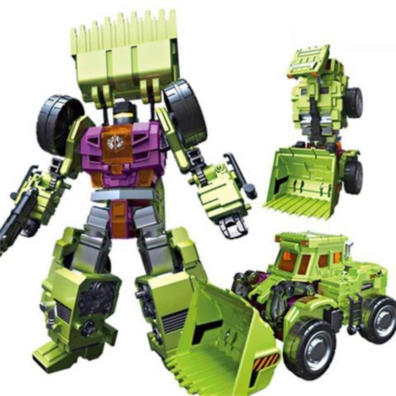 NBK Transformation Movie Toys GT Devastator Combination 6 in 1 Excavator Rescue Scraper Hook Action Figure Robot Car Model Kids