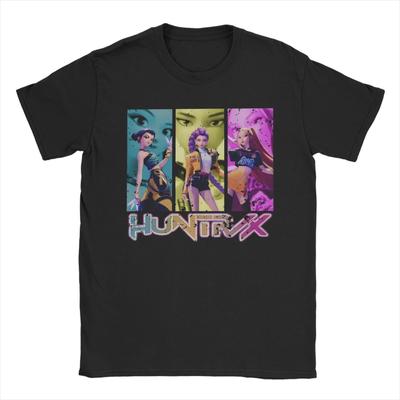 T-Shirt Kpop Demon Hunters 100% Cotton T-Shirts Jinu Manga Huntrix Fan Poster Tshirt for Men's Beach Y2K Short Sleeve Top Tees