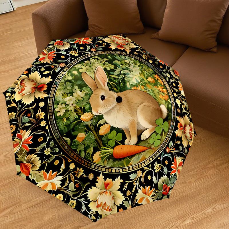 1PC rabbit, floral Umbrella-8-Rib Reinforced, Automatic Open, Lightweight & Durable, Cute Fashion Accessory for Outdoor-K1318