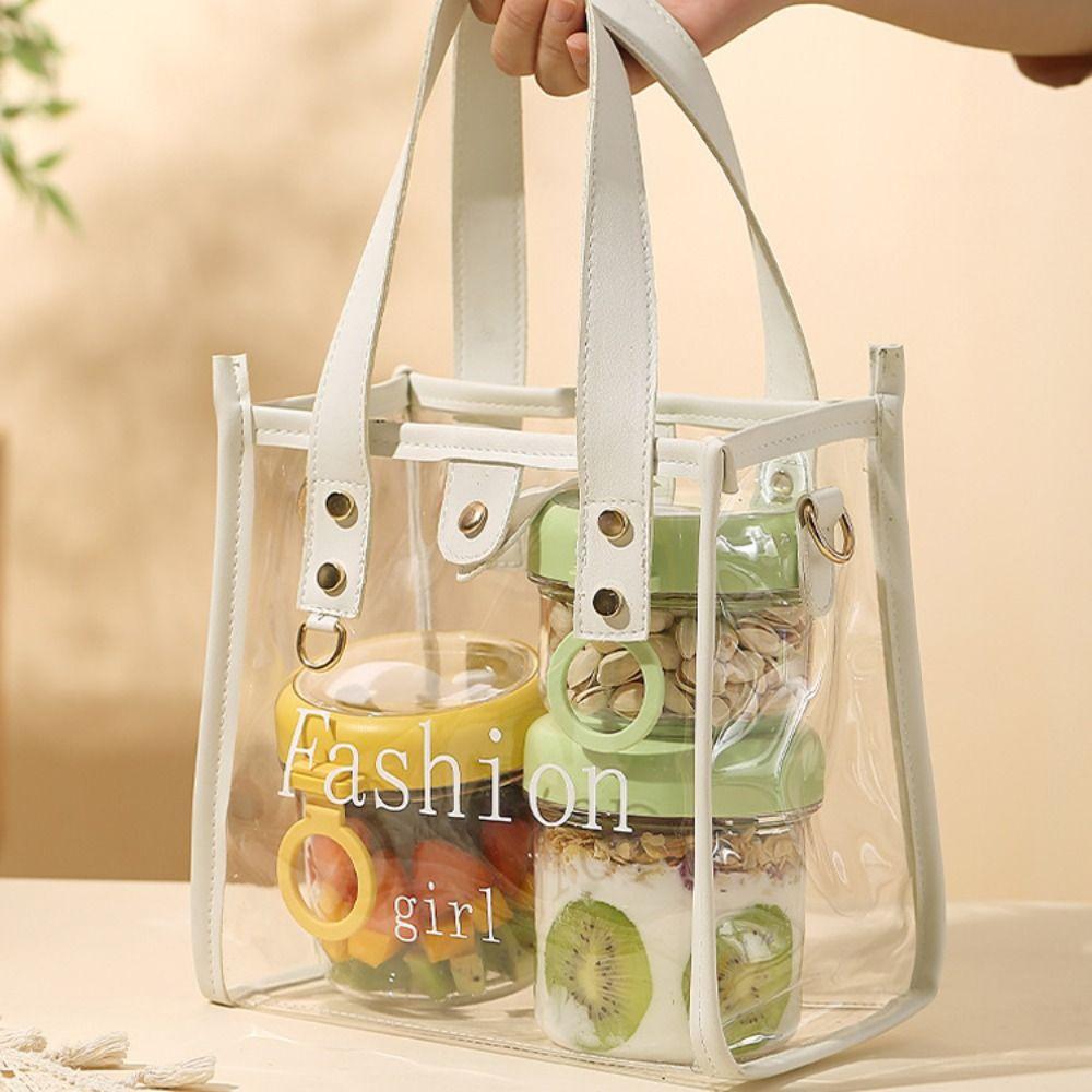 Transparent Salad Cup Removable Oatmeal Cup Portable Food Storage Container  Office