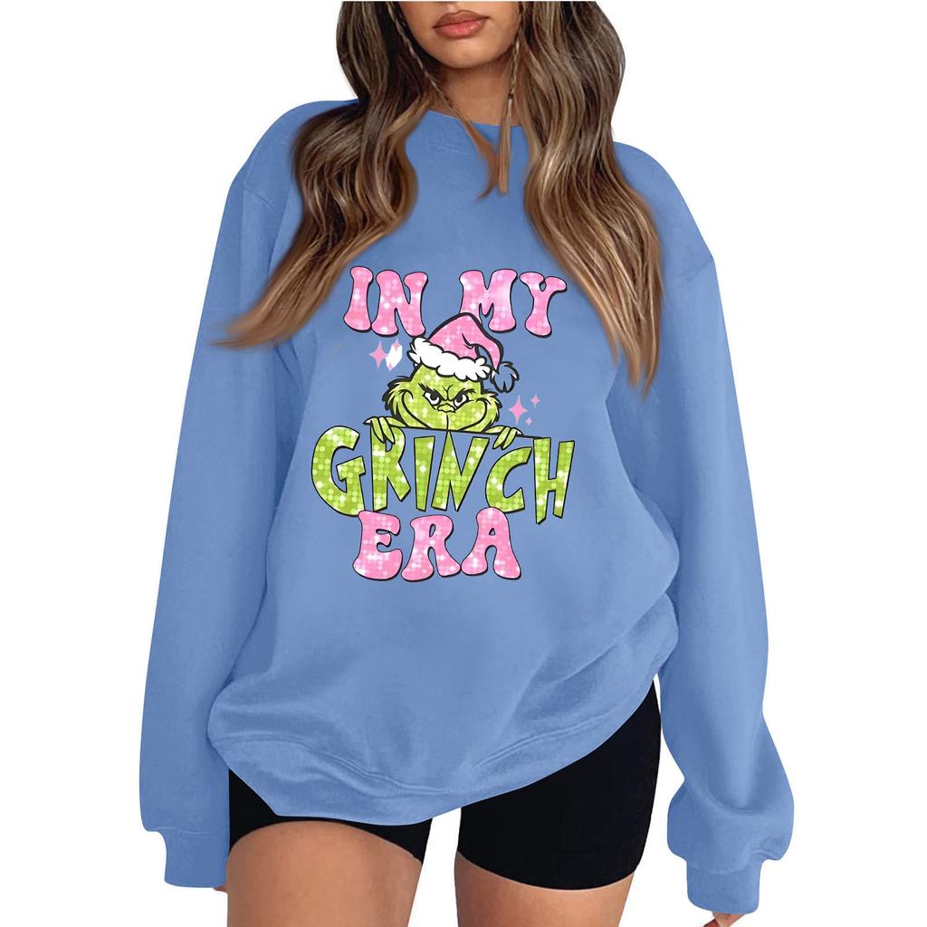 Women's Fashion Casual Print Casual Long Sleeve Round Neck Sweatshirt Top