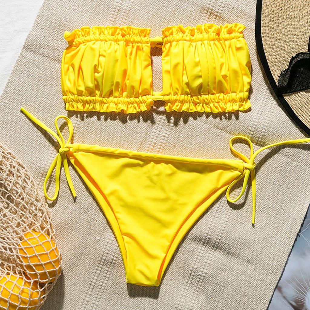 Sexy Womens Swimsuit Push-Up Sutiã Acolchoado Listrado Impressão Banho Swimwear Macacão