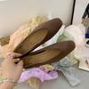 Fashion Bailamos Women's Flats Round Toe Vintage Soft Loafers Comfortable Leather Slip On Ballet Shoes Female Dress Shoes Mujer