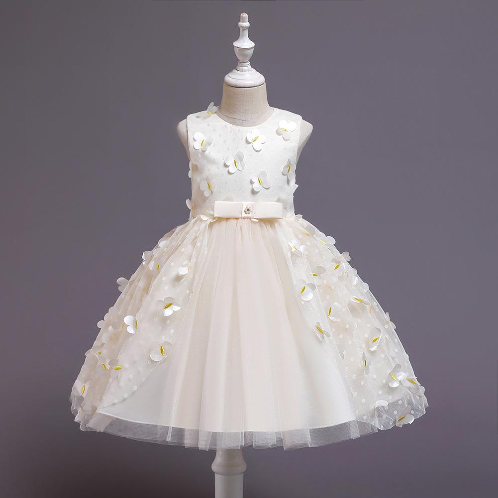 Korean Girls Runway Performance Dress Infant Toddler Birthday Party Dress Floral Princess Dress Girls Ruffles Dress
