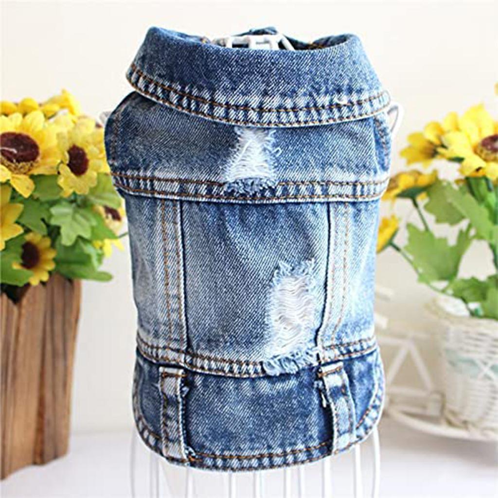 Jeansweste, Jacke, T-Shirt, süße Welpenkleidung, bequeme, coole Kleidung für kleine Hunde