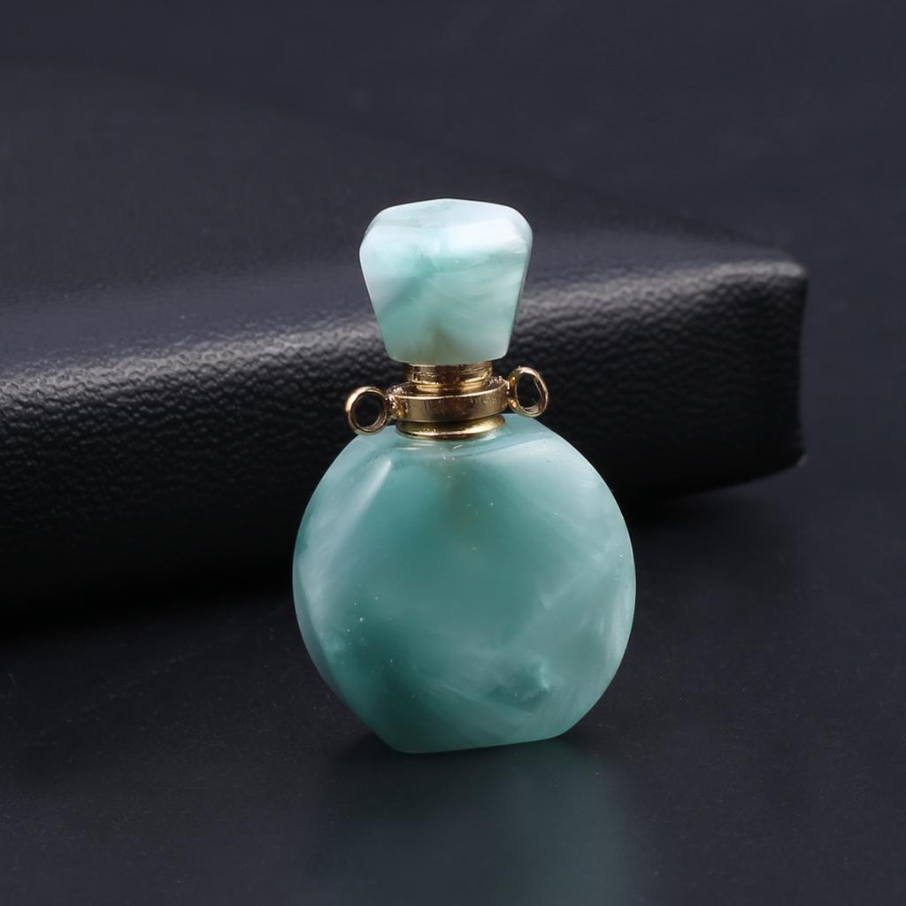 Perfume Bottle Pendant Natural Stone Amazonite Necklace Pendant For Jewelry Making Charms DIY Necklace Accessory