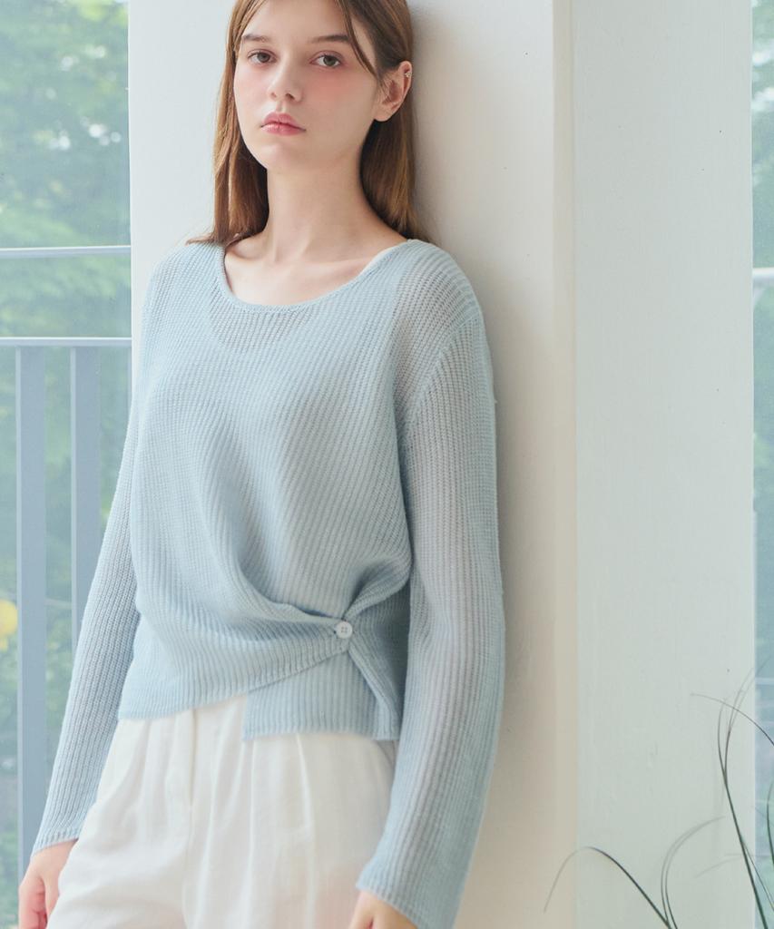 LUSIDA Urban Loose Asymmetrical Knit Top_3 Colors