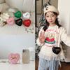 Pattern Heart Bowknot Fashion Leisure Kids Crossbody Bag Girl Cute Purse
