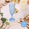 24 Pcs Blue Plastic Champagne Flutes for Weddings, Parties & Everyday Use