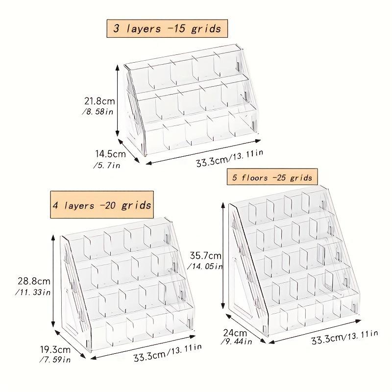 PGY Large Capacity Transparent Acrylic Marker Pen Organizer Multi-grid Plastic Storage Box for Pens Pencils Brushes Art Supplies