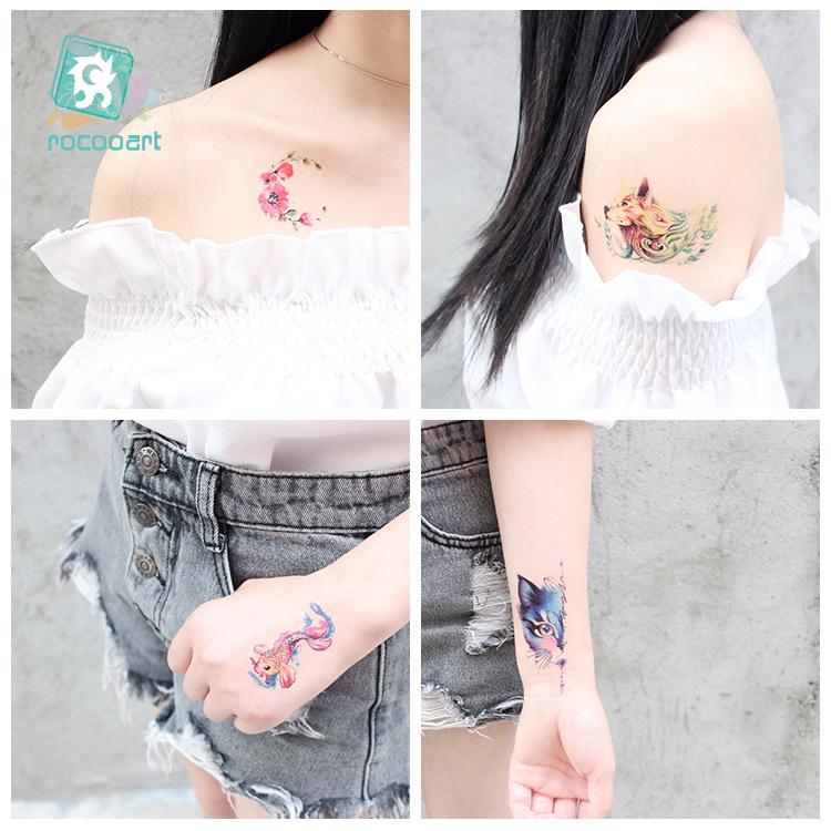 Waterproof Gradient Color Cartoon Temporary Tattoos for Men & Women