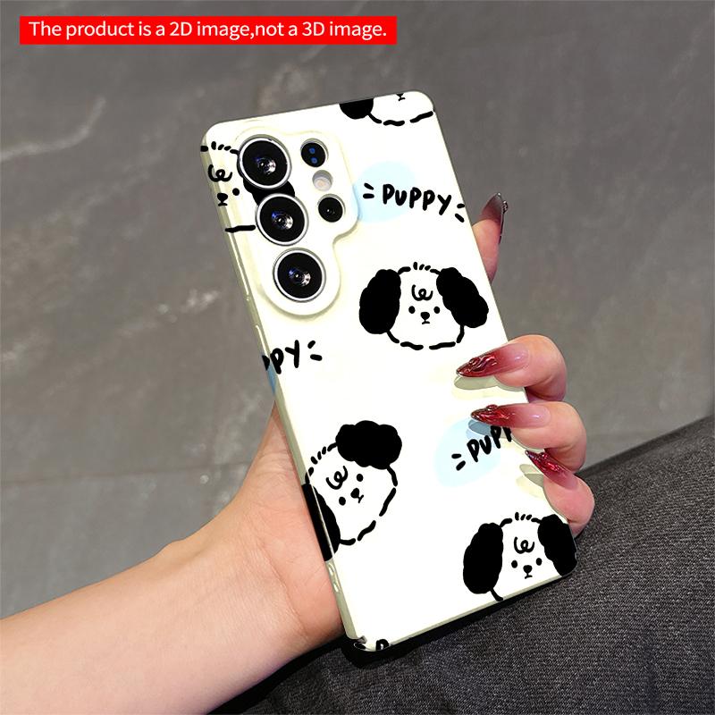 2DFlat Samsung Phone Case Cute Puppy Pattern Phone Case Applicable To Galaxy S22 S23 S24 S25ULTRA S26 A12 A13 A14 A15 A16 A34 A35 A54 A55