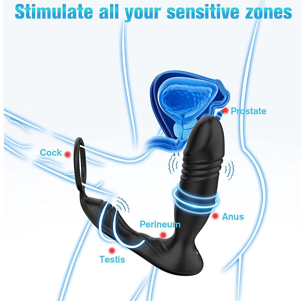 Mužský Thrusting Prostate Massager Bluetooth APP Vibrátor pro muže Gay bezdrátový dálkový stimulátor prostaty Sexuální hračka pro páry