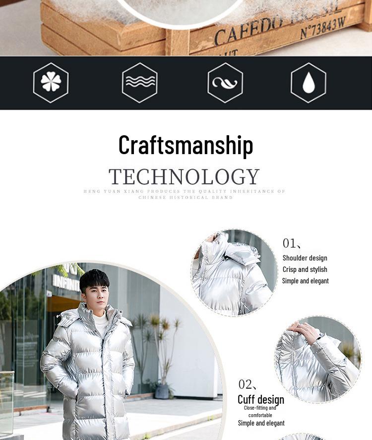 Men's Mid-Length Loose Cotton Coat - Couple's Korean Style Winter Outerwear