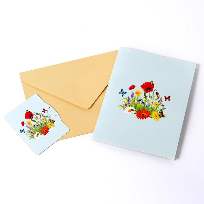 

New Butterfly Flower 3D Greeting Card Standing Design For Birthday Wedding Anniversary With Envelope різнокольоровий