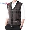 Cozy Up Pánská svetrová vesta bez rukávů s výstřihem do V Kabelová pletená vesta s knoflíkem dolů Cardigan
