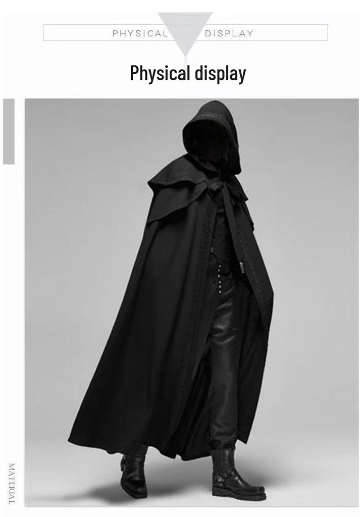 Unisex Black Halloween Cosplay Cloak Costume