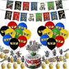 Bandeirinhas de Puxar Balões Toppers de Bolo Decoração para Festa Ninjago