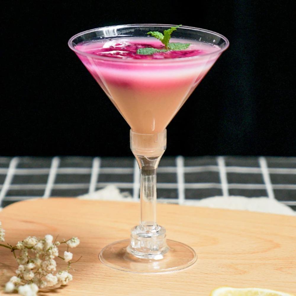 20 Pcs Clear Plastic Margarita Glasses Unbreakable Goblet Disposable Wine Glass  Cocktail