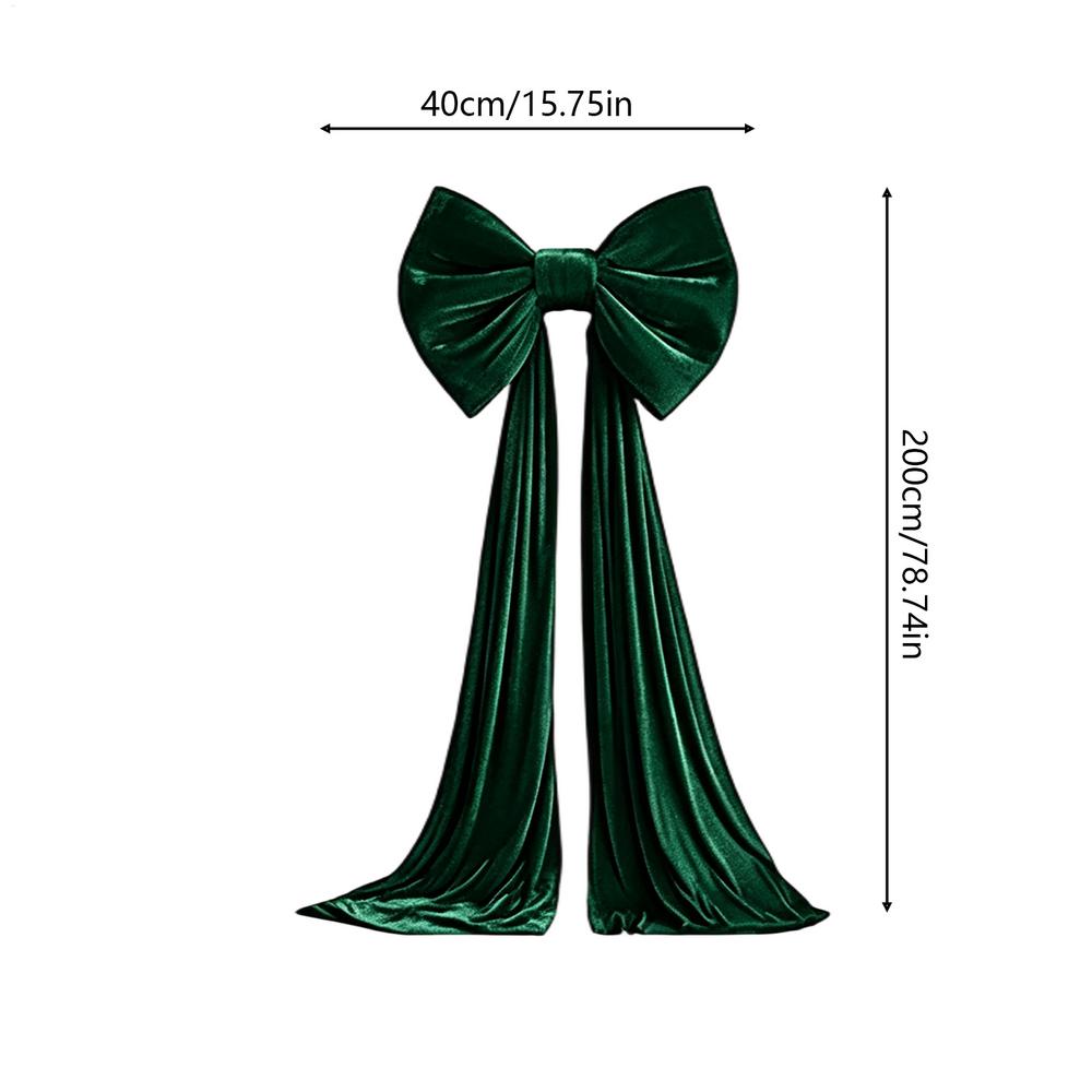 11x111cm Velvet Christmas Bow, Large Holiday Door Wreath Decor, Multifunctional Ornament For Tree Stair Fireplace Thanksgiving