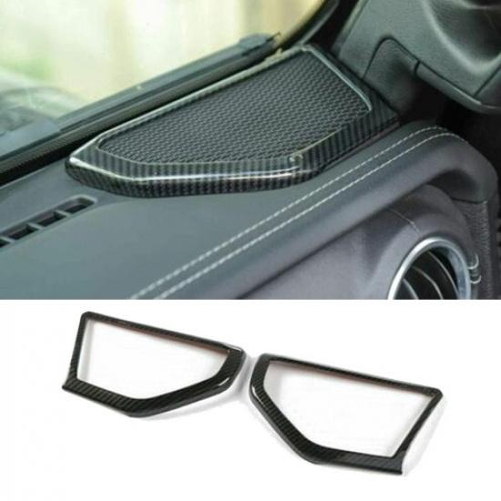 Dash A pillar Side Speaker Frame Decor Cover Trim Bezel for Jeep Wrangler JL /JT