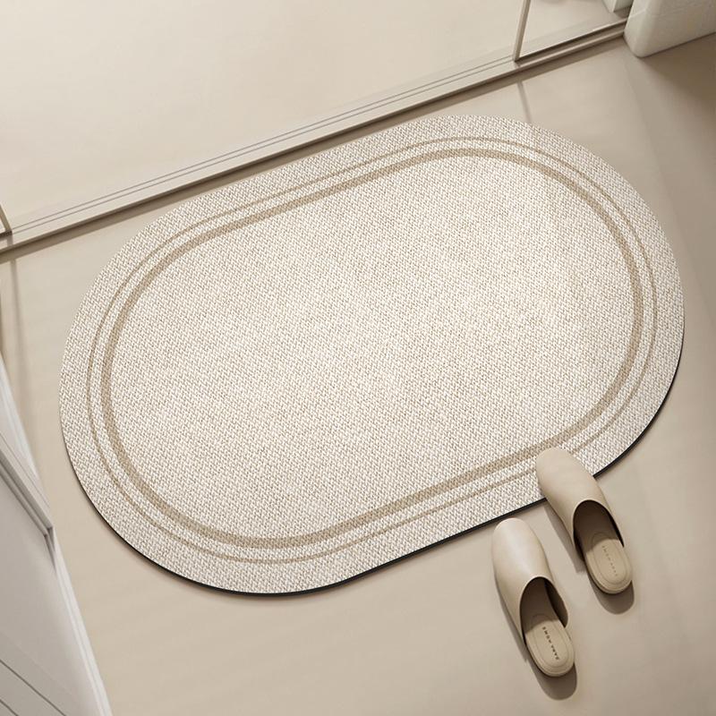 Wabi **** Wind Bathroom Floor Mat Household Diatom Mud Floor Mat Toilet Door Foot Mat Toilet Dirt-Resistant Non-Slip Mat