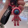 Keychain Pendant Cute Cartoon Keyring Environment Friendly Car Key Pendant Silicone Metal Keyring Pink