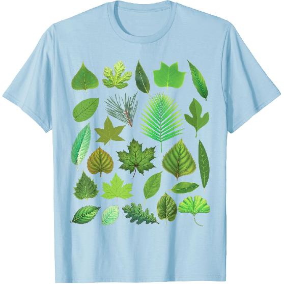 Types of Tree Leaves Biology Nature Educational T-Shirt