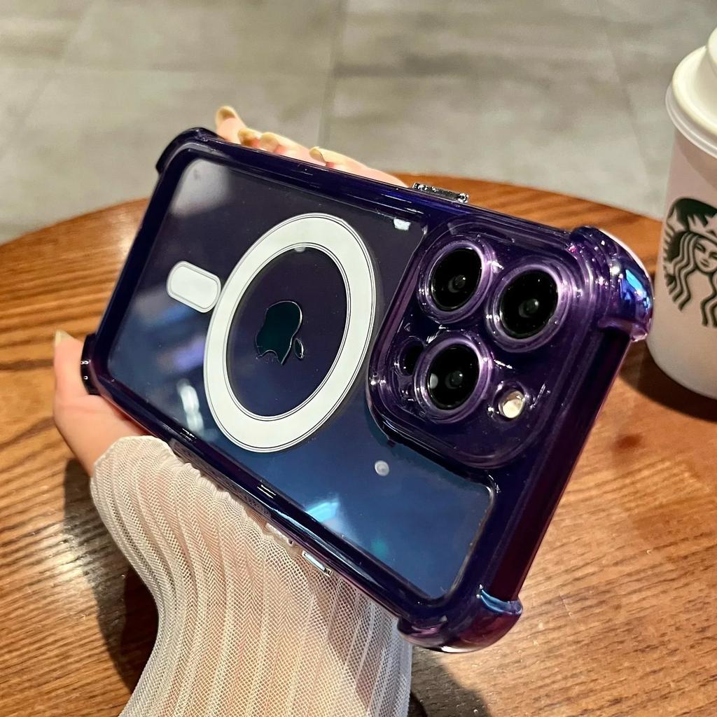 Shockproof Transparent Magnetic Phone Case For iPhone 16 15 14 13 11 12 Pro Max Plus For Magsafe Wireless Charger Acrylic Cover