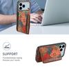 For iPhone 17 Pro Case Flower Print Leather + PC + TPU Cover with Card Holder Kickstand