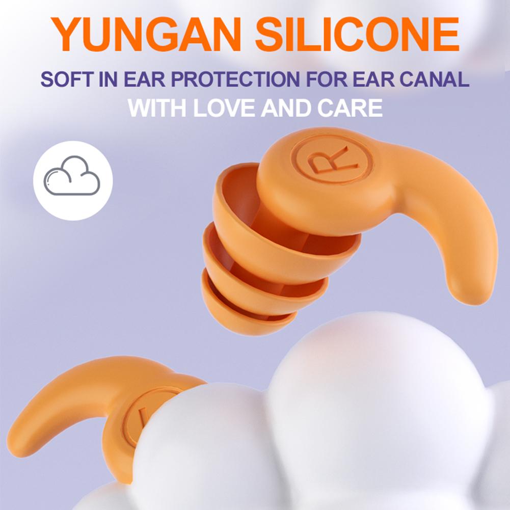 Wasserdichte Silikon-Ohrstöpsel für Kinder mit Geräuschunterdrückung, dreilagiges Design, leicht für Sport und Schwimmen