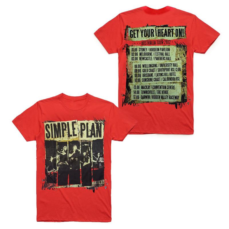 Simple Plan - Simple Plan Band - Canadian Pop-Punk Style High Street Short-Sleeved Men s Pure Cotton Straight-Tee Shirt 2XL