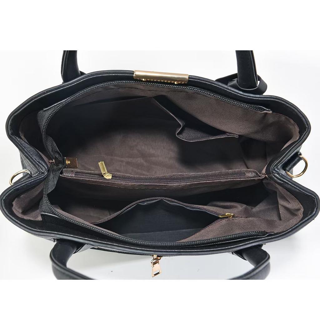 Borsa da donna semplice borsa a spalla borsa a mano in pelle PU grande capacità borsa a tracolla borsa da lista cablata