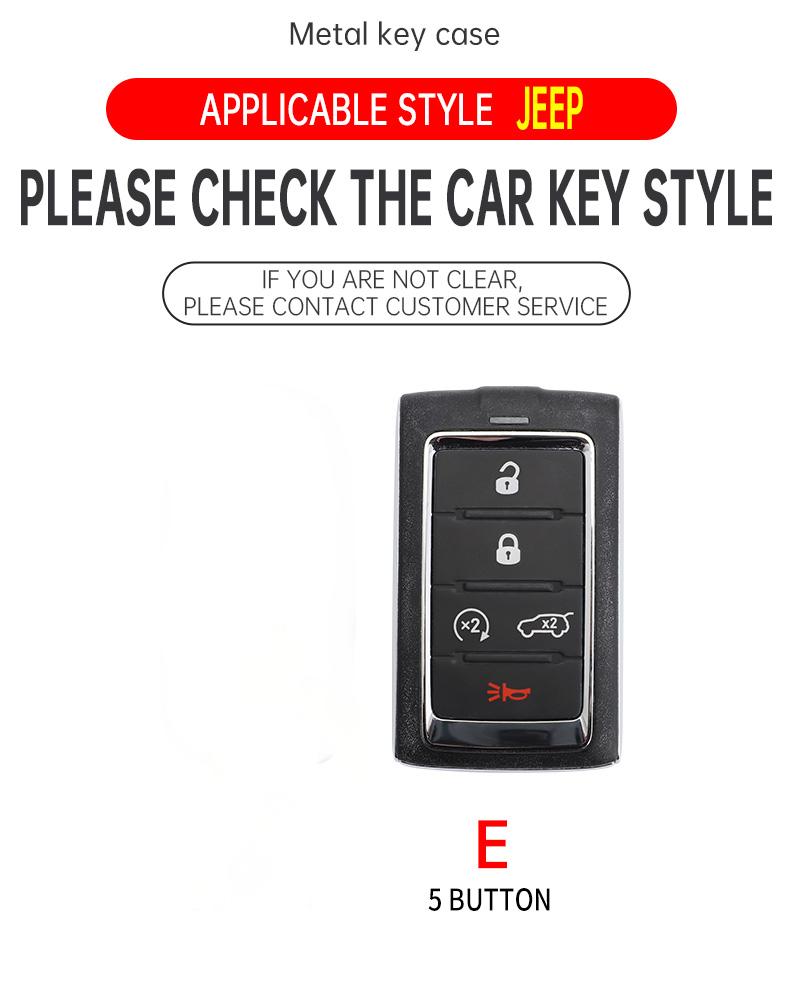 Zinc Alloy Car Key Case Cover Shell Fob for Jeep Wagoneer 2025- 2025 for Grand Cherokee L 2020 2025 2025 Keychain Accessories