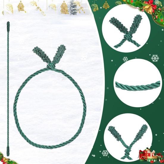 12Pcs Christmas Garland Ties 20 Inches Reusable Flexible Wreath Hanging Ropes Wreath Twist Tie for Banister Railings Stairs Trees Holiday Decoration