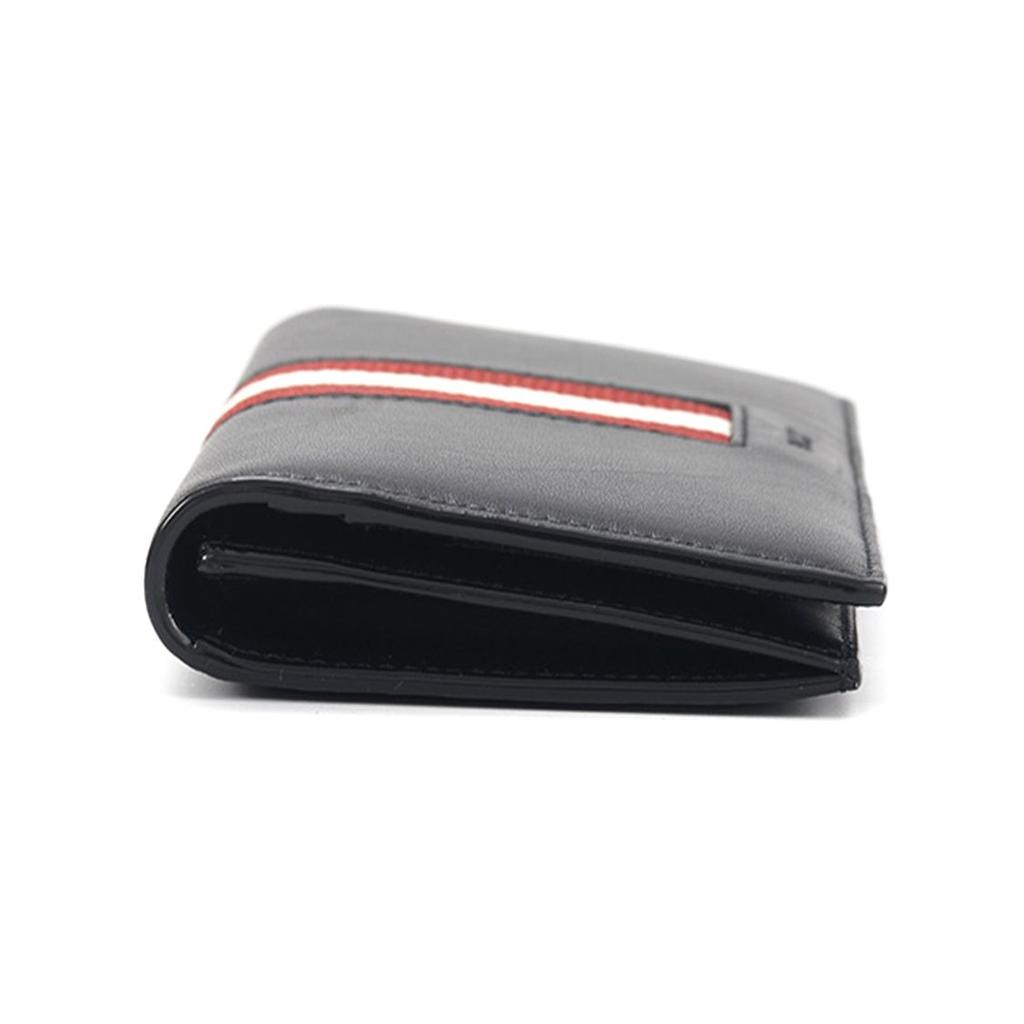 Bally Baliro Classic Blue And White Striped Leather Wallet Men Wallet Black Red 6231961