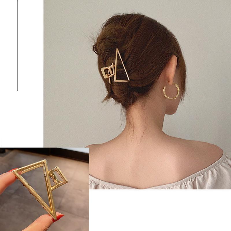New Metal Claw Clip for Women Gold Geometric Hair Claw Large Size Headband Hairpin Claw Clip Hair Crab Hair Accessories